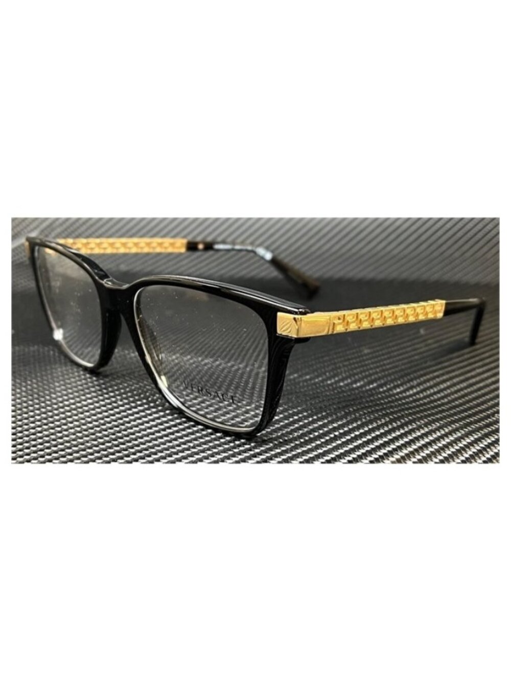 New Versace Men Black Gold Eyeglasses 55-17-145